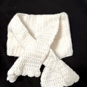 Handmade off white scarf/ one size